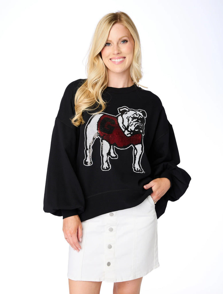 Sequin Balloon Pullover Standing Dawg