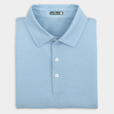 Heathered Azalea Performance Polo Pine Green & Cays Blue