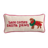 Christmas Dog Hooked Wool Pillow