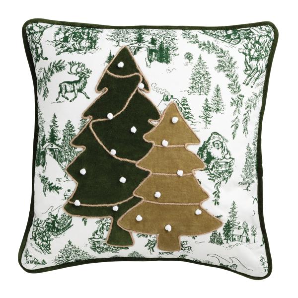 Green Toile Pillow