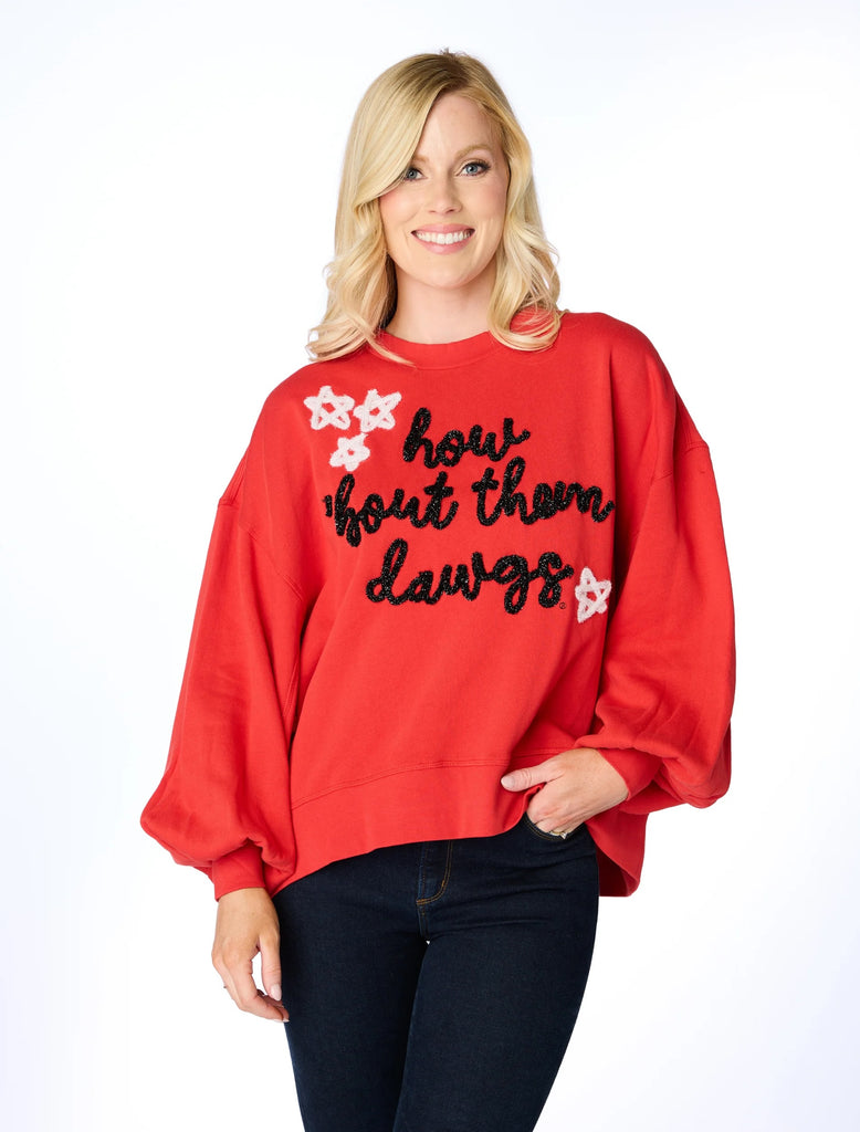 Glitter Script Balloon Pullover Dawgs