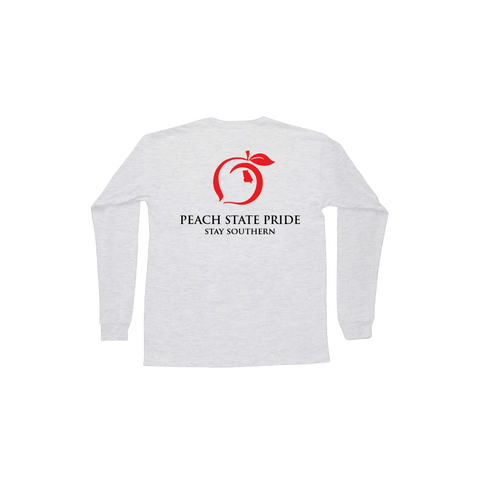 Peach State Pride - Stay Southern Duck LS Pocket Tee