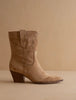 The Trudy Latte Western Heel Boot