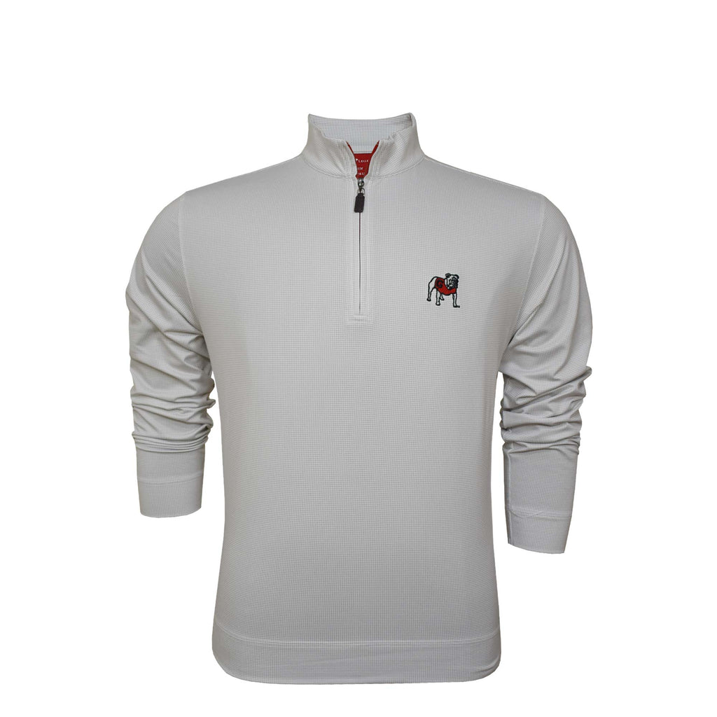 UGA Standing Dog 1/4 Zip Micro Fleece Pullover White/Grey