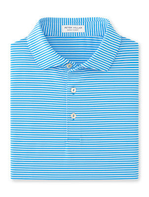 Peach Pattern Performance Polo Clearwater & White