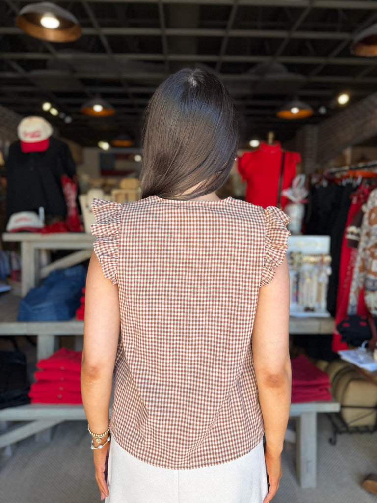 Clara Ruffle Sleeve Gingham Top