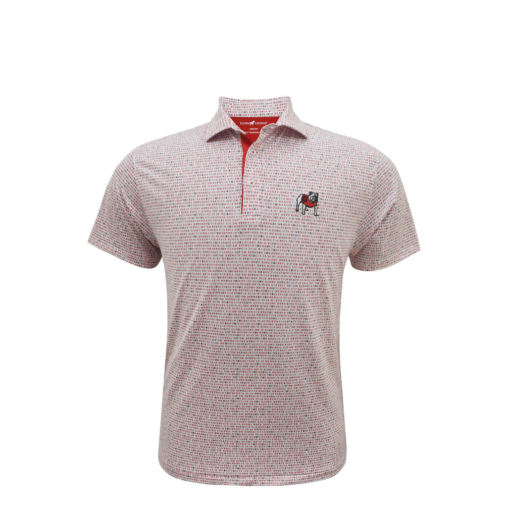 UGA Standing Dawg White Wordmark Polo