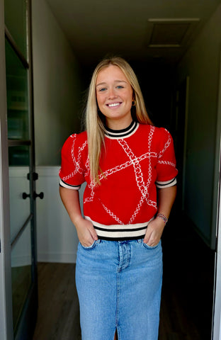 Heather Grey & Ivory Collar Sweater