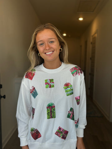 Heather Grey & Ivory Collar Sweater