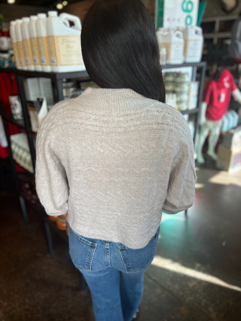 Cozy Brushed Knit Sweater Heather Oatmeal