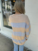 Beige & Light Blue Stripe Sweater