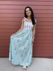 Green Hanakotoba Floral Flare Dress