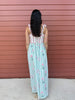 Green Hanakotoba Floral Flare Dress