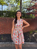 Multi Floral Cut Out Mini Dress