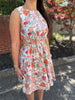 Multi Floral Cut Out Mini Dress