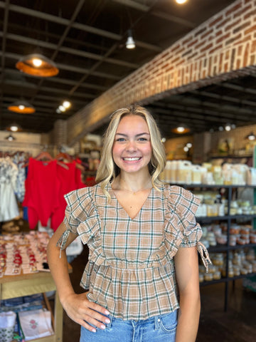 Braid Trim Light Denim Blouse