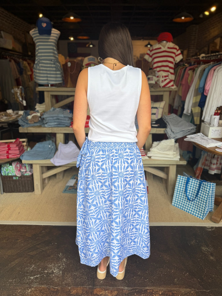 Wren Wrap Skirt Haven Tile Blue