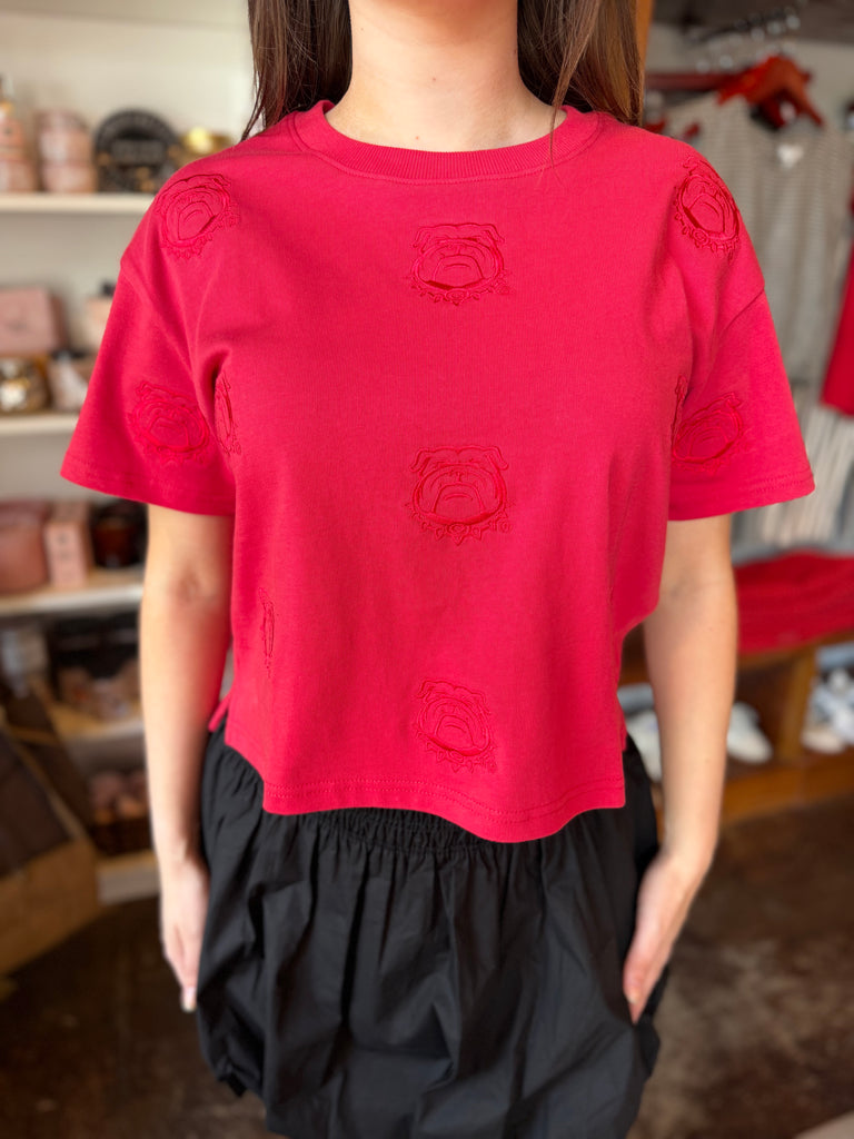 Georgia Ritter Repeat Heavyweight Crop Tee Red