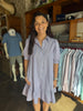Fannie Striped Levy Button Down Shift Dress