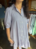 Fannie Striped Levy Button Down Shift Dress