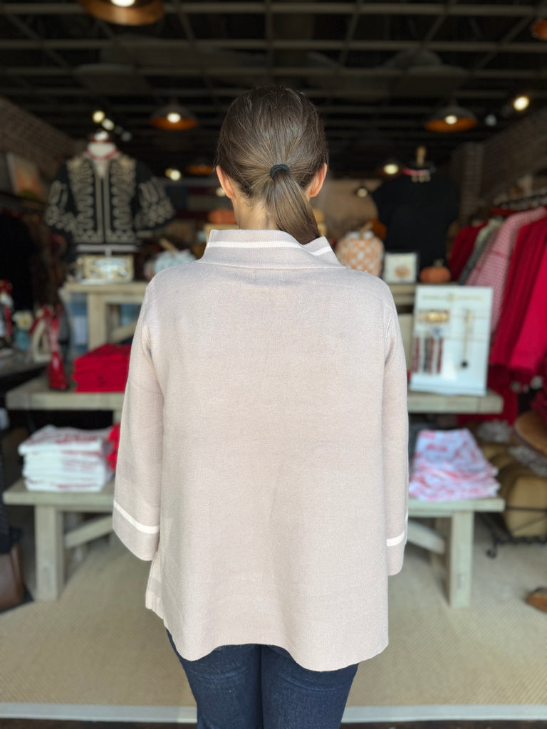 Contrast Mock Neck Sweater