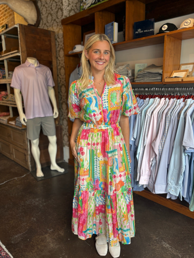 FINAL SALE - Joy Puff Sleeve Print Maxi Dress