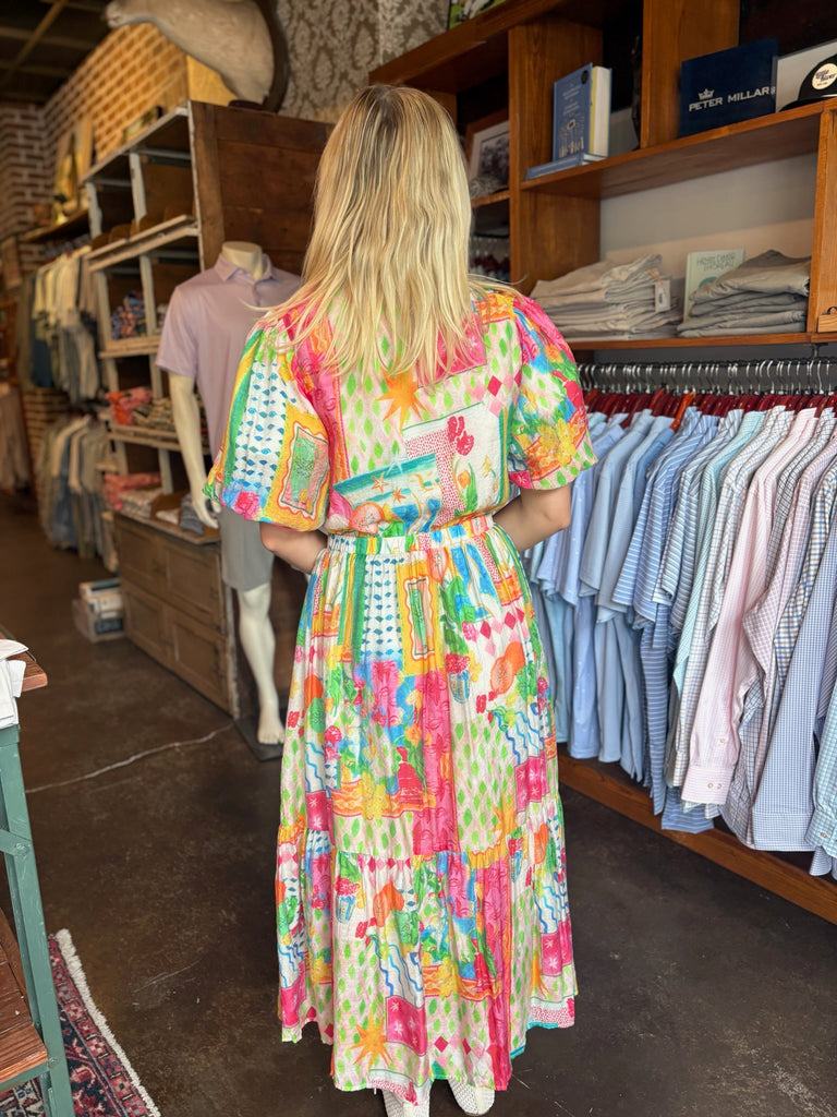 FINAL SALE - Joy Puff Sleeve Print Maxi Dress