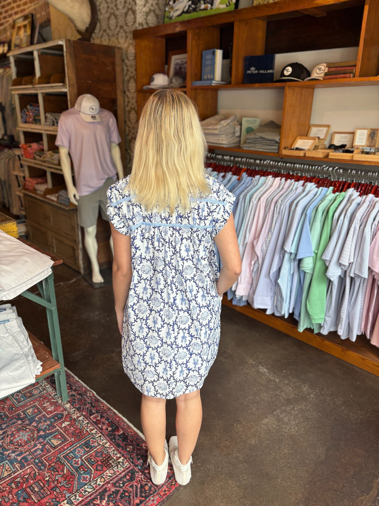 Kaelee Printed Flutter Sleeve Dress