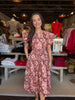 Pink Multi Ruffled Midi Dress