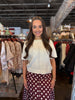 Scalloped Pointelle Knit Sweater