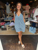 Denim V-Neck Romper
