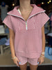 Gingham Quarter Zip Top