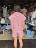 Gingham Quarter Zip Top