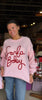 Pink Santa Baby Bow Sleeve Sweater