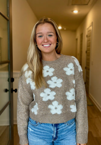 Geometric Print Short Puff Sleeve Top