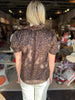 Leopard Short Sleeve Tie Top