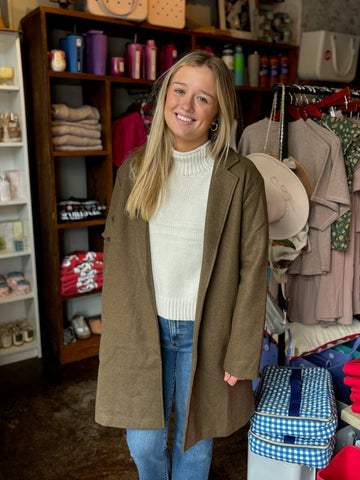 Camel Turtleneck Sleeveless Hi/Lo Sweater