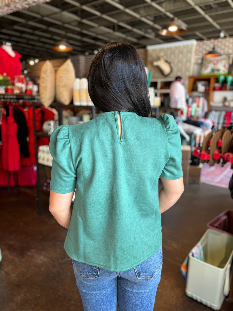 Green Suede Top