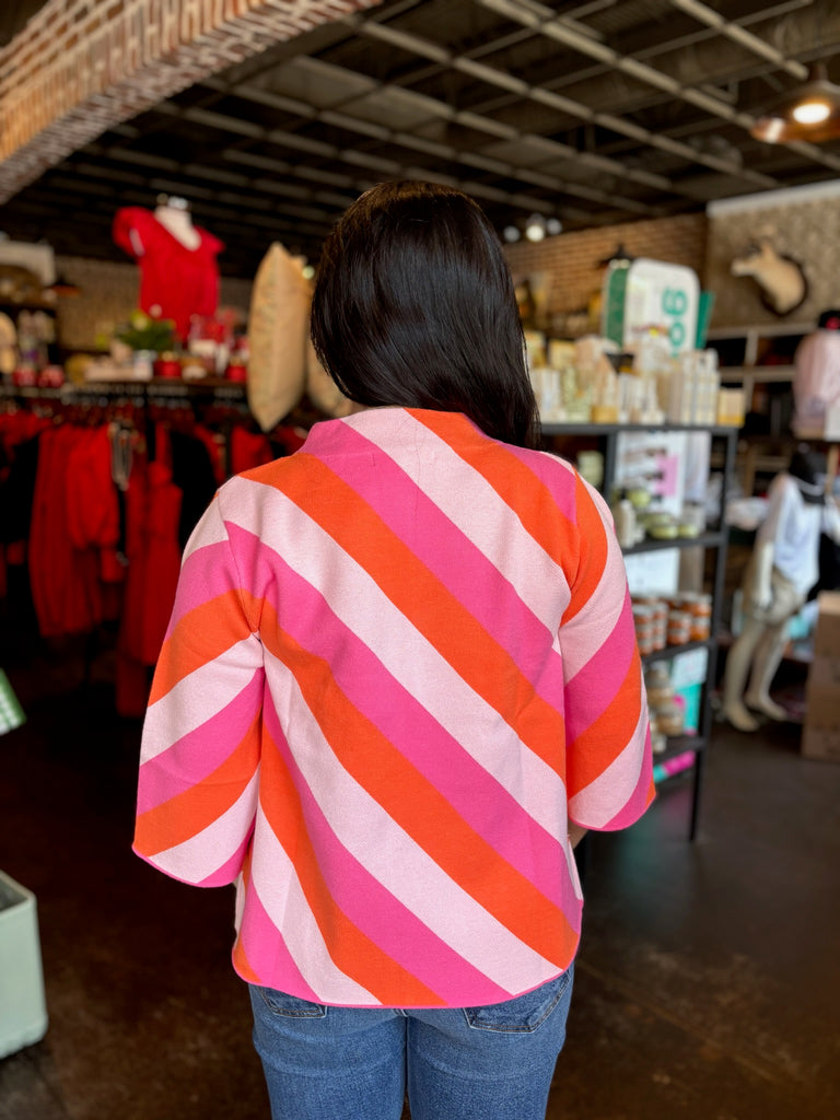 Phoebe Pink/Orange Stripe Sweater