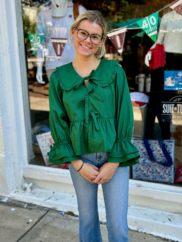 River Plaid Button Up Cyprus Green