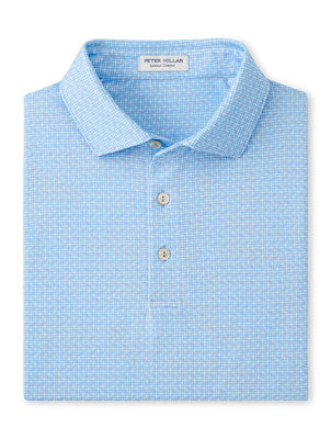 Heathered Azalea Performance Polo Pine Green & Cays Blue