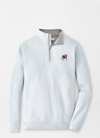 UGA Standing Dog 1/4 Zip Micro Fleece Pullover White/Grey