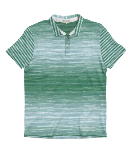 Peach Pattern Performance Polo Clearwater & White