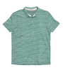 Heathered Azalea Performance Polo Pine Green & Cays Blue