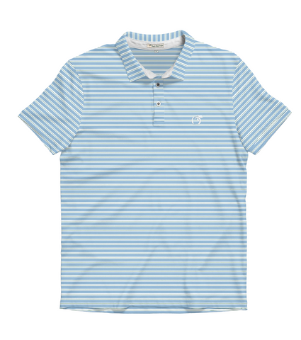 Peach Pattern Performance Polo Clearwater & White