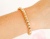 Gold Beaded Bracelet 6mm