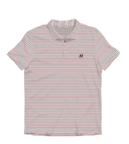 UGA Block G Betula Performance Polo Red, White, & Black