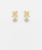 X and Pearl Ball Earring