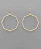 Twisted Octagon Gold Earring