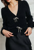 FINAL SALE - Bow Detail Puff Sleeve Cardigan